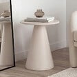 ID MARKET - Lot de 2 tables d'appoint rondes, table basse, bouts de canapé, tables de chevet ELEONORE 40 cm métal beige - vignette