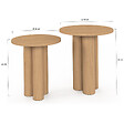 ID MARKET - Lot de 2 tables d'appoint rondes, table basse, bouts de canapé, tables de chevet ELOISE 35/40 cm bois effet hêtre - vignette