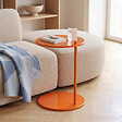 ID MARKET - Lot de 2 tables d'appoint rondes, table basse, bouts de canapé, tables de chevet LEONTINE 40 cm métal orange - vignette