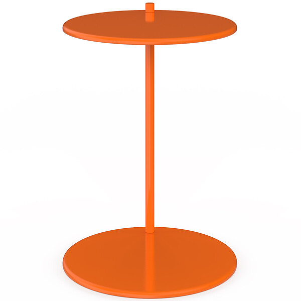 ID MARKET - Lot de 2 tables d'appoint rondes, table basse, bouts de canapé, tables de chevet LEONTINE 40 cm métal orange - large