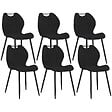 ID MARKET - Lot de 6 chaises PIO avec poignée en tissu éponge noir - vignette