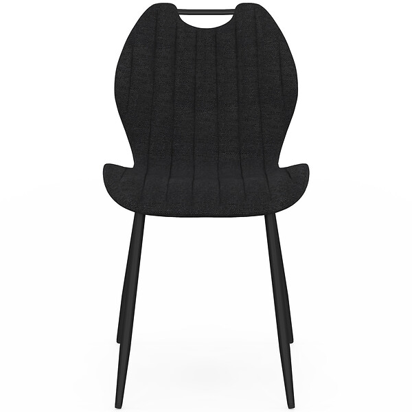 ID MARKET - Lot de 6 chaises PIO avec poignée en tissu éponge noir - large