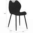 ID MARKET - Lot de 6 chaises PIO avec poignée en tissu éponge noir - vignette