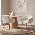 ID MARKET - Lot de 2 chaises GINA tissu chenille beige pieds effet bois - vignette