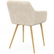 ID MARKET - Lot de 2 chaises GINA tissu chenille beige pieds effet bois - vignette