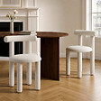ID MARKET - Lot de 2 chaises RIME tissu bouclette crème - vignette