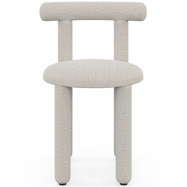 ID MARKET - Lot de 2 chaises RIME tissu bouclette crème - large