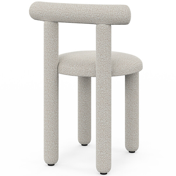 ID MARKET - Lot de 2 chaises RIME tissu bouclette crème - large