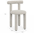 ID MARKET - Lot de 2 chaises RIME tissu bouclette crème - vignette