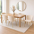 ID MARKET - Lot de 6 chaises KASIA en velours beige pieds dorés - vignette