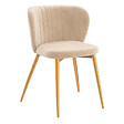 ID MARKET - Lot de 6 chaises KASIA en velours beige pieds dorés - vignette