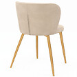 ID MARKET - Lot de 6 chaises KASIA en velours beige pieds dorés - vignette