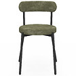 ID MARKET - Lot de 6 chaises MIKI dossier incurvé en tissu chenille mix color vert x2, écru x2, gris x2 pieds en métal noir - vignette