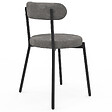 ID MARKET - Lot de 6 chaises MIKI dossier incurvé en tissu chenille mix color vert x2, écru x2, gris x2 pieds en métal noir - vignette