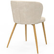ID MARKET - Lot de 4 chaises PAULIE en tissu chenille beige et pieds effet bois pour salle à manger - vignette