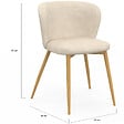 ID MARKET - Lot de 4 chaises PAULIE en tissu chenille beige et pieds effet bois pour salle à manger - vignette