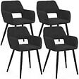 ID MARKET - Lot de 4 chaises de salle à manger, fauteuils de table HOLY en velours noir - vignette
