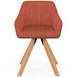 ID MARKET - Lot de 2 chaises pivotantes 360° de salle à manger, fauteuils de table JANY en velours côtelé terracotta - vignette