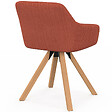 ID MARKET - Lot de 2 chaises pivotantes 360° de salle à manger, fauteuils de table JANY en velours côtelé terracotta - vignette