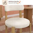 ID MARKET - Lot de 4 chaises NELLA en tissu chenille beige pour salle à manger - vignette