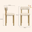 ID MARKET - Lot de 4 chaises NELLA en tissu chenille beige pour salle à manger - vignette