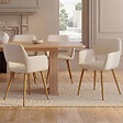 ID MARKET - Lot de 4 chaises de salle à manger, fauteuils de table HOLY en velours beige - vignette