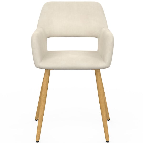 ID MARKET - Lot de 4 chaises de salle à manger, fauteuils de table HOLY en velours beige - large