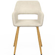 ID MARKET - Lot de 4 chaises de salle à manger, fauteuils de table HOLY en velours beige - vignette