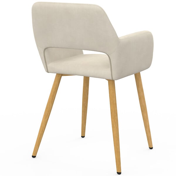 ID MARKET - Lot de 4 chaises de salle à manger, fauteuils de table HOLY en velours beige - large