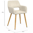 ID MARKET - Lot de 4 chaises de salle à manger, fauteuils de table HOLY en velours beige - vignette