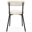 ID MARKET - Lot de 6 chaises MIKI dossier incurvé en tissu chenille mix color terracotta x2, écru x2, gris foncé x2 pieds en métal noir - vignette