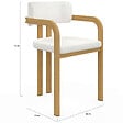 ID MARKET - Lot de 4 chaises de salle à manger, fauteuils de table ESMA en métal effet bois et tissu bouclette avec accoudoirs - vignette