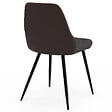 ID MARKET - Lot de 6 chaises THALYA bi-matière en tissu et PU marron et taupe pour salle à manger - vignette