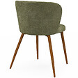ID MARKET - Lot de 4 chaises PAULIE en tissu chenille kaki pieds noyer pour salle à manger - vignette