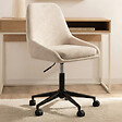 ID MARKET - Chaise de bureau MARTIN en tissu chenille beige pivotante et hauteur réglable à roulettes - vignette