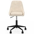 ID MARKET - Chaise de bureau MARTIN en tissu chenille beige pivotante et hauteur réglable à roulettes - vignette