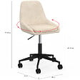 ID MARKET - Chaise de bureau MARTIN en tissu chenille beige pivotante et hauteur réglable à roulettes - vignette