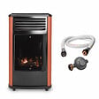SAHARA - Poêle à gaz mobile 3,4KW Effet feu de bois - Chauffage gaz Rouge & Noir + Tuyau gaz + Détendeur butane Manhattan Sahara - vignette