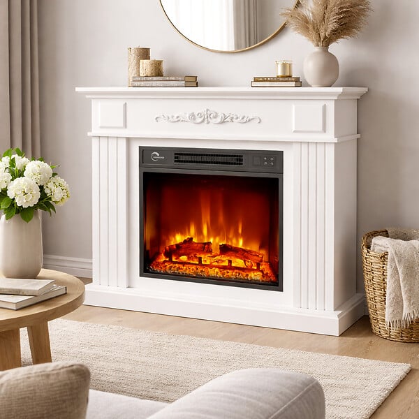 SANNOVER - Cheminée Electrique Belozia 2 000W 80,5 x 90 x 26 cm Blanc Sannover - large