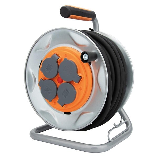 ZENITECH - Enrouleur de chantier IP44 4 prises 16A 3G2,5mm² 25m - orange - Zenitech - large