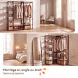 ID MARKET - Dressing modulable XXL L. 150 cm DETROIT design industriel - vignette