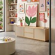 OVIALA - Meuble TV effet bois 150 cm style scandinave bois clair  - Tomy - vignette