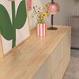 OVIALA - Meuble TV effet bois 150 cm style scandinave bois clair  - Tomy - vignette