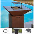 GRILL'CHIC - Pack Brasero Printemps CEVENOL Simple Cuve Corten Carré - Sans rangement bois - Modèle moderne sans rangement bois, idéal pour un extérieur compact - vignette