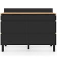 ID MARKET - Buffet bas double casserolier de cuisine 120 cm CLAUDE plan de travail H. 83 cm 6 tiroirs bois et noir - vignette