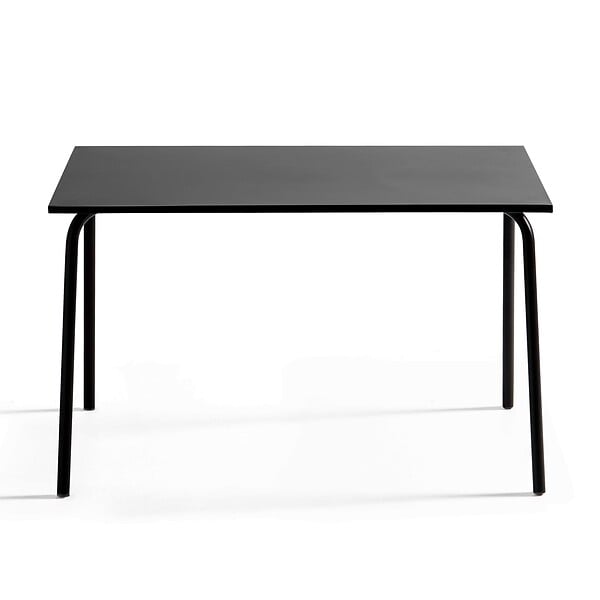 OVIALA - Table de jardin en acier 120 x 70 cm 6 places noir - Palavas - large