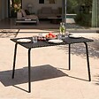 OVIALA - Table de jardin en acier 120 x 70 cm 6 places noir - Palavas - vignette