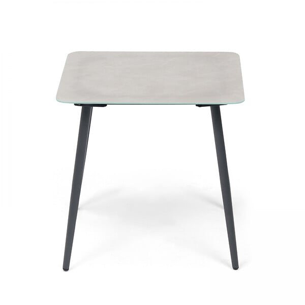 OVIALA - Petite table basse de jardin en acier gris - Costa Rica - large