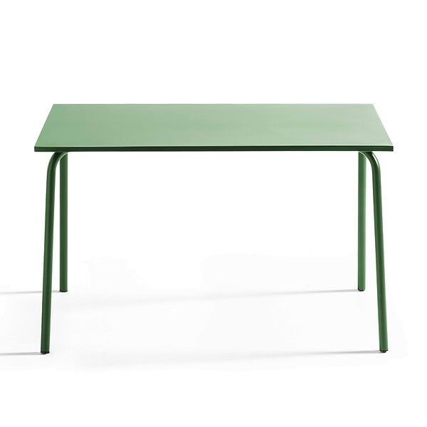 OVIALA - Table de jardin en acier 6 places 120 cm vert cactus - Palavas - large