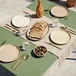 OVIALA - Table de jardin en acier 6 places 120 cm vert cactus - Palavas - vignette